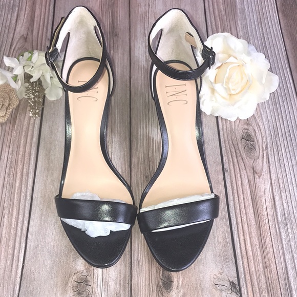 INC Black Heeled Sandals 8M - Picture 2 of 8